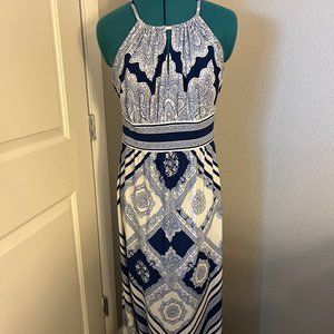 Full Length Paisley Flowing Dress - Size Petite 10
